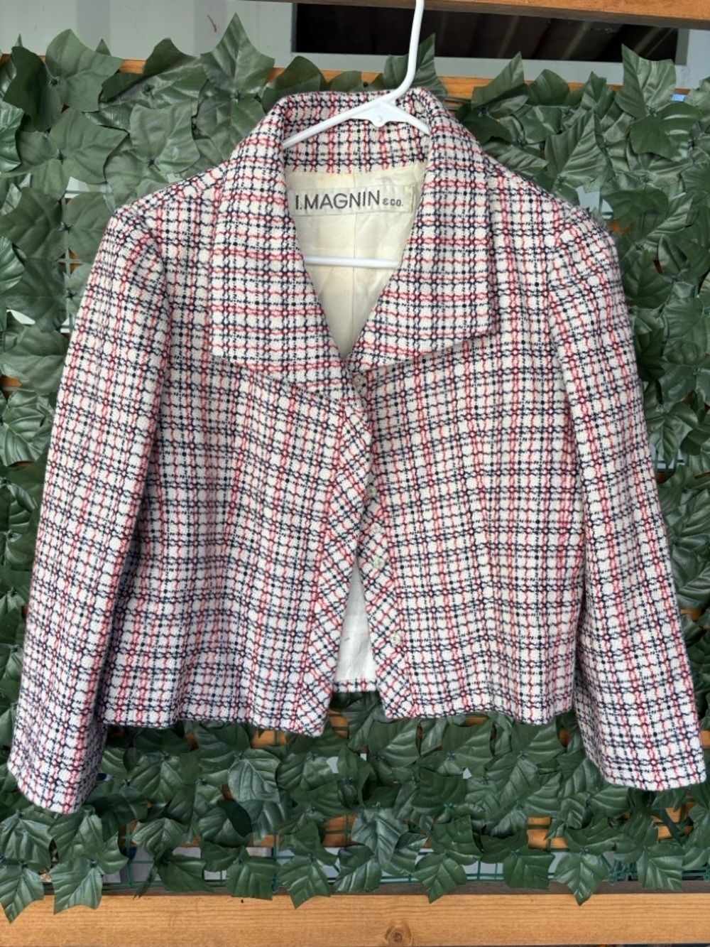 “I. Magnin & Co Tweed Jacket Women’s Vintage Chanel Style Cropped Blazer”